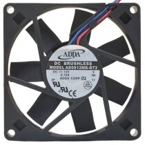 ADDA AD0812MB-D73 DC 12V 0.15A 3 Wires Brushless Axial Cooling Fan