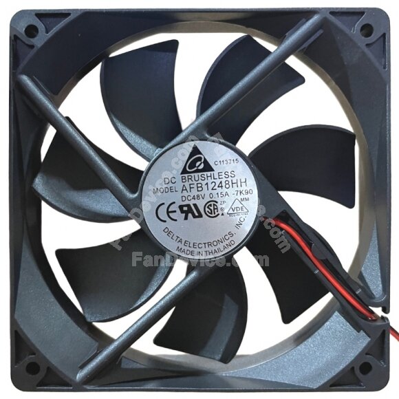 Delta AFB1248HH DC 48V 0.15A 2 Wires Brushless Axial Cooling Fan