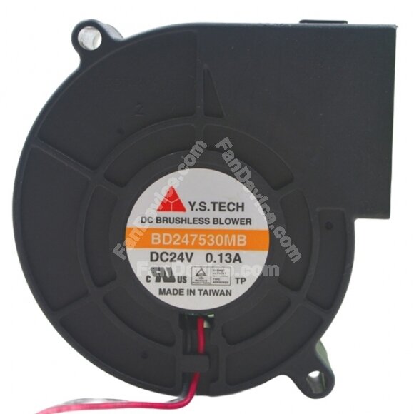 Y.S.TECH BD247530MB DC 24V 0.13A 2 Wires Brushless Blower Cooling Fan