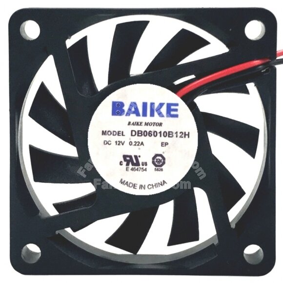 BAIKE DB06010B12H DC 12V 0.22A 2 Wires / 3 Wires Axial Cooling Fan