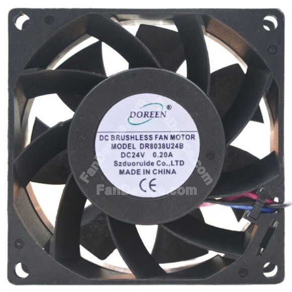 DOREEN DR8038U24B DC 24V 0.20A 2 / 3 Wires Brushless Axial Cooling Fan