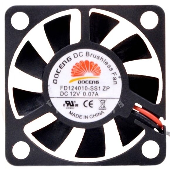 DOCENG FD124010-SS1 DC 12V 0.07A 2 Wires Brushless Axial Cooling Fan