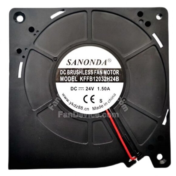 SANONDA KFFB12032H24B DC 24V 1.50A 2 Wires Brushless Blower Cooling Fan