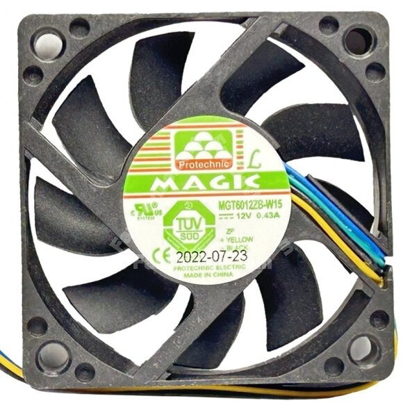 Magic MGT6012ZB-W15 DC 12V 0.43A 4 Wires Axial Cooling Fan
