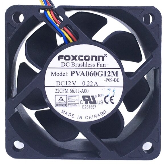 Foxconn PVA060G12M 12V 0.22A 4 Wires DC Brushless PWM Axial Cooling Fan