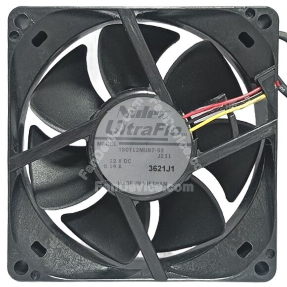 Nidec UltraFlo T80T12MUB7-52 DC 12V 0.19A 3 Wires Axial Cooling Fan