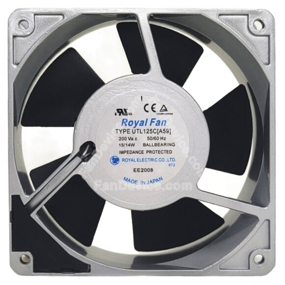 Royal Fan UTL125C AC 200V 15/14W Impedance Protected Axial Cooling Fan