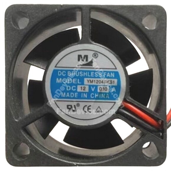 YM YM1204PKS1 12V 0.10A 2 Wires DC Brushless Axial Cooling Fan