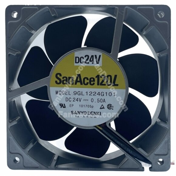 Sanyo Denki 9GL1224G101 DC 24V 0.50A 3 Wires 12038 Axial Cooling Fan