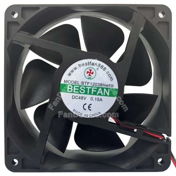 BESTFAN BTF12038H48B DC 48V 0.15A 2 Wires Axial Cooling Fan
