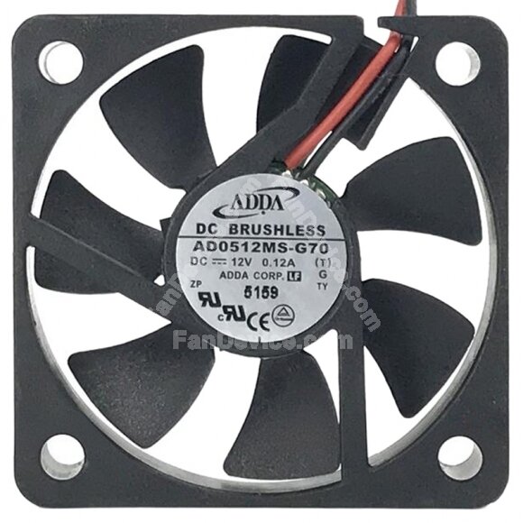 ADDA AD0512MS-G70 12V 0.12A 2 Wires 5010 DC Brushless Axial Cooling Fan