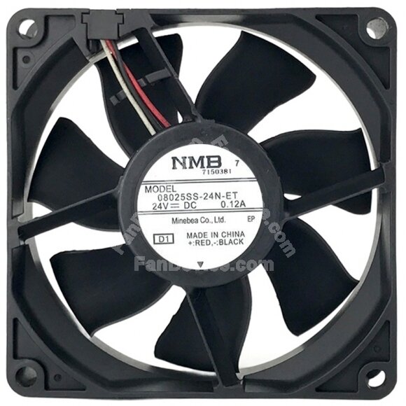 NMB 08025SS-24N-ET DC 24V 0.12A 3 Wires Axial Cooling Fan