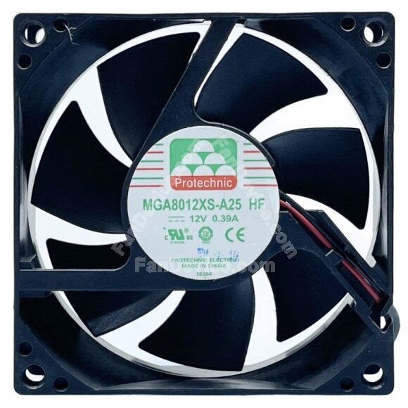 Protechnic MGA8012XS-A25 DC 12V 0.39A 2 Wires 8025 Axial Cooling Fan