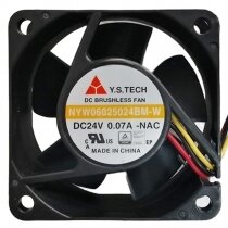 Y.S.TECH NYW06025024BM-W 24V 0.07A 3 Wires DC Brushless Axial Fan