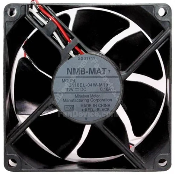 NMB-MAT 3110EL-04W-M19 DC 12V 0.10A 3 Wires Axial Cooling Fan