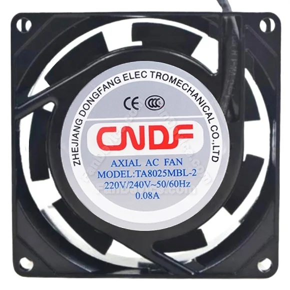 CNDF TA8025MBL-2 AC 220V/240V 0.08A 2 Wires Axial Cooling Fan
