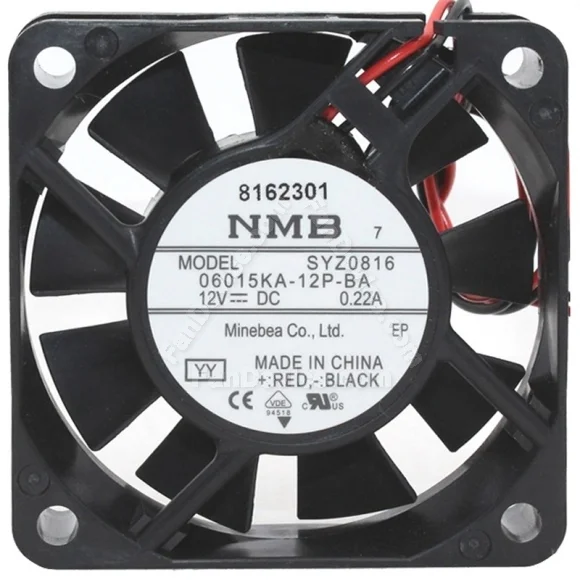 NMB 06015KA-12P-BA DC 12V 0.22A 2 Wires Axial Cooling Fan
