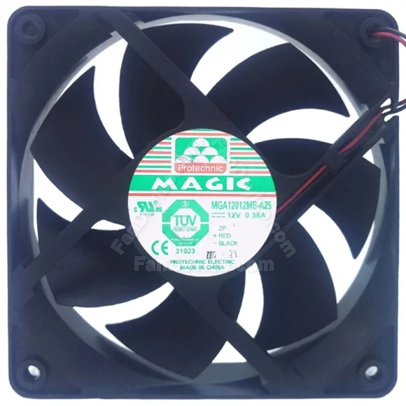 Magic MGA12012MB-A25 DC 12V 0.38A 2 Wires Axial Cooling Fan