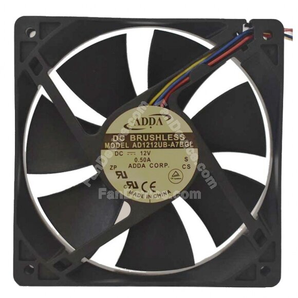 ADDA AD1212UB-A7BGL DC 12V 0.50A 12025 Axial Brushless Cooling Fan