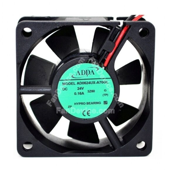 ADDA AD0624UX-A70GL DC 24V 0.16A 2 Wires Axial Cooling Fan