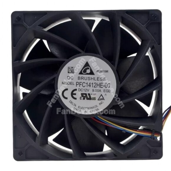 Delta PFC1412HE-00 DC 12V 9.0A 2 Wires / 3 Wires / 4 Wires Axial Cooling Fan