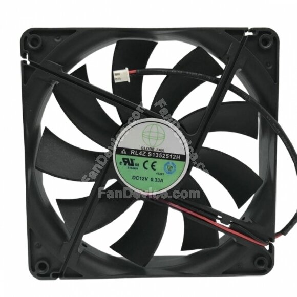 GLOBE FAN RL4Z S1352512H DC 12V 0.33A 2 Wires Axial Cooling Fan