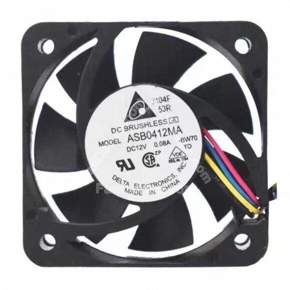 Delta ASB0412MA DC 12V 0.08A 2 Wires / 3 Wires / 4 Wires Axial Cooling Fan