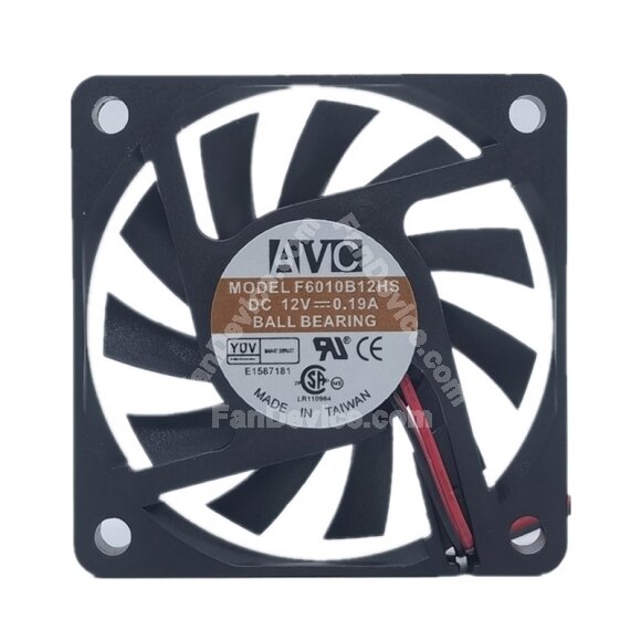 AVC F6010B12HS DC 12V 0.19A 6010 Axial Ball Bearing Cooling Fan