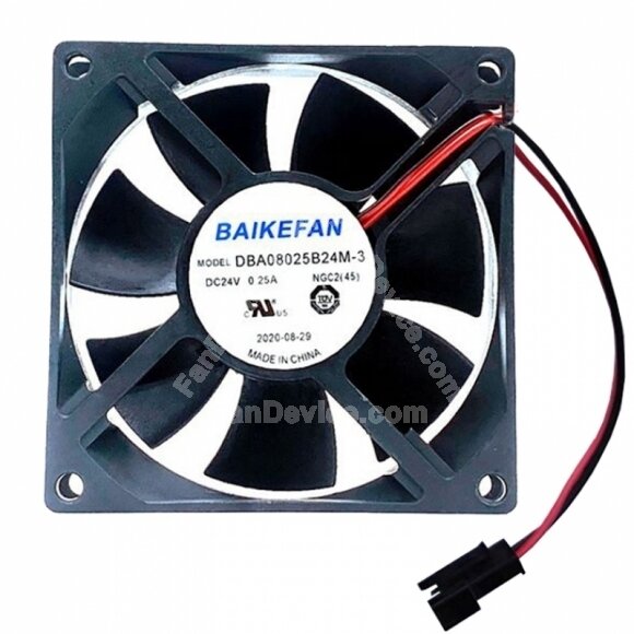 BAIKEFAN DBA08025B24M-3 DC 24V 0.25A 2 Wires Axial Cooling Fan