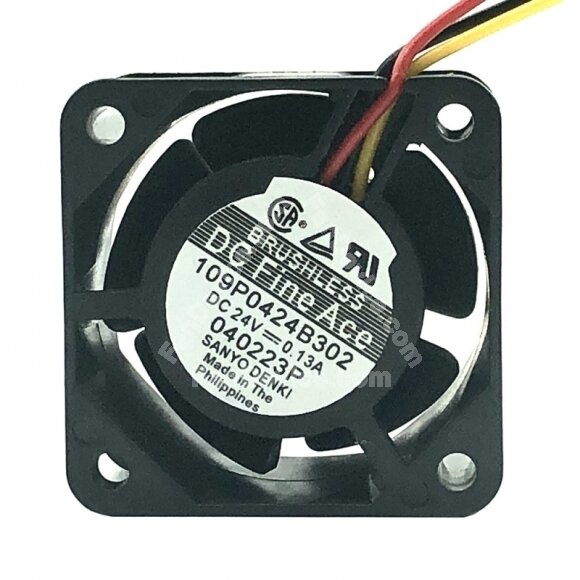 Sanyo Denki 109P0424B302 DC 24V 0.13A 2 Wires / 3 Wires Axial Cooling Fan