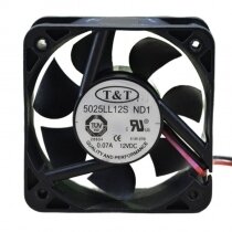 T&T 5025LL12S ND1 DC 12V 0.07A 2 Wires Axial Cooling Fan