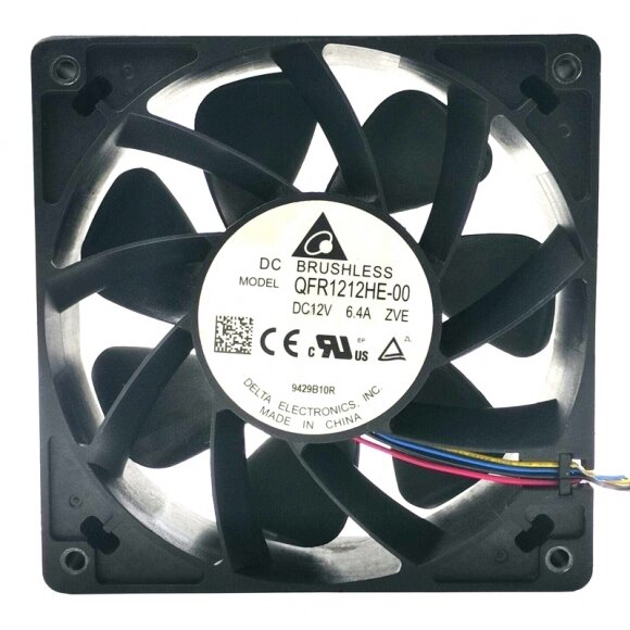Delta QFR1212HE-00 DC 12V 6.40A 2 Wires / 3 Wires / 4 Wires Axial Cooling Fan