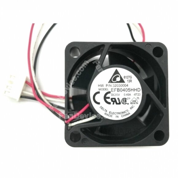 Delta EFB0405HHD DC 5V 0.45A 3 Wires Axial Cooling Fan