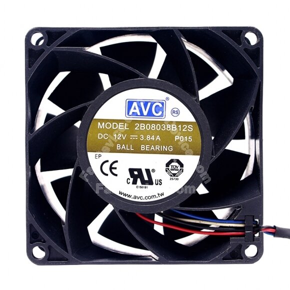 AVC 2B08038B12S DC 12V 3.84A 8038 Axial Ball Bearing Cooling Fan