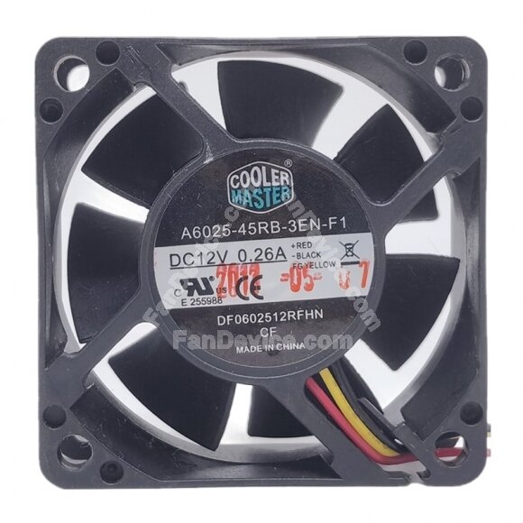 COOLER MASTER A6025-45RB-3EN-F1 DC 12V 0.26A 6025 Axial Cooling Fan