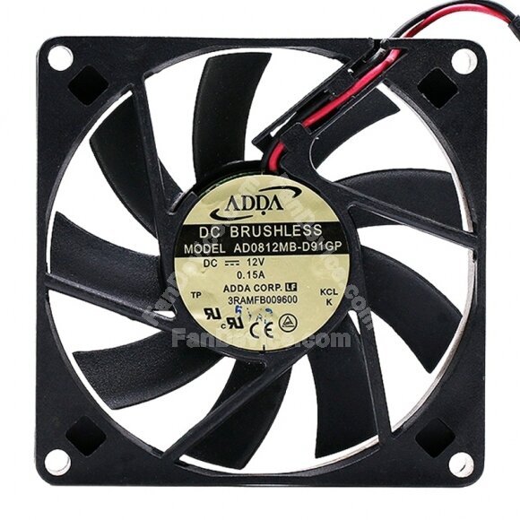 ADDA AD0812MB-D91GP DC 12V 0.15A 8015 Axial Brushless Cooling Fan