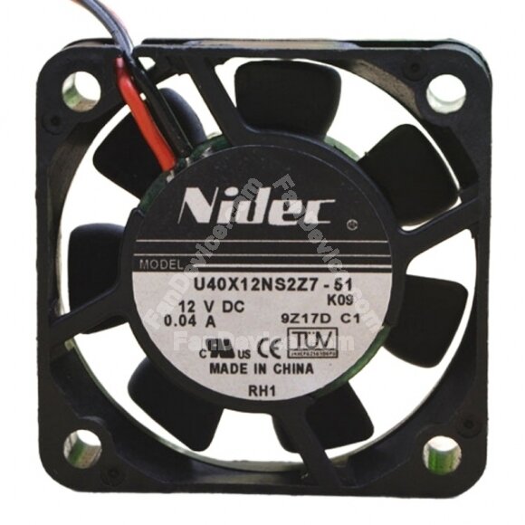 Nidec U40X12NS2Z7-51 DC 12V 0.04A 2 Wires / 3 Wires Axial Cooling Fan