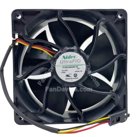 Nidec V12E24BGB5-52 DC 24V 1.40A 2 Wires / 3 Wires / 4 Wires Axial Cooling Fan