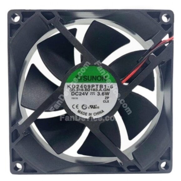 Sunon KD2409PTB1-6 DC 24V 3.6W 2 Wires Axial Cooling Fan
