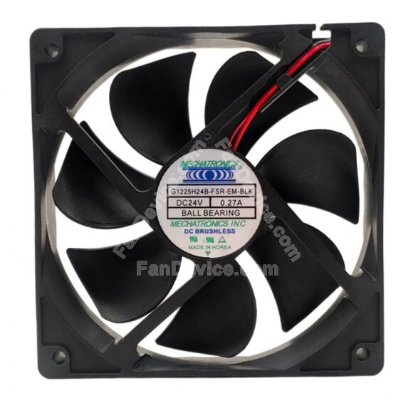 MECHATRONICS G1225H24B-FSR-EM-BLK DC 24V 0.27A 12025 Axial Ball Bearing Cooling Fan