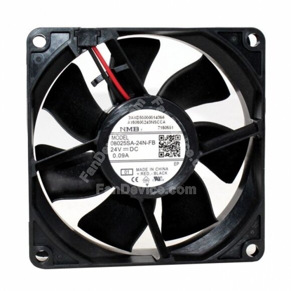 NMB 08025SA-24N-FB DC 24V 0.09A 2 Wires / 3 Wires Axial Cooling Fan