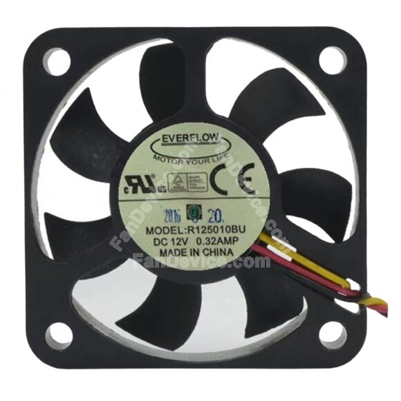 EVERFLOW R125010BU DC 12V 0.32AMP 5010 Axial Cooling Fan