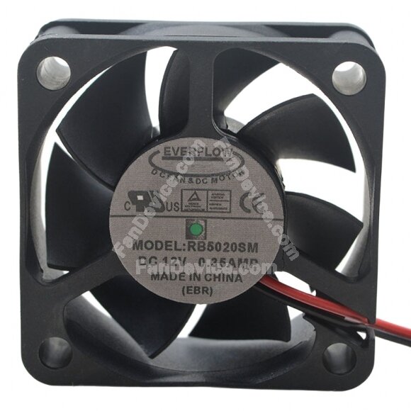 EVERPLOW RB5020SM DC 12V 0.35AMP 5020 Axial Cooling Fan