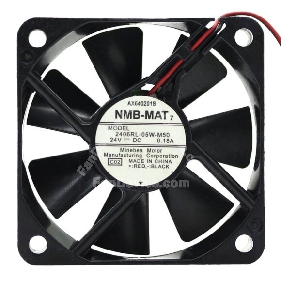 NMB 2406RL-05W-M50 DC 24V 0.18A 2 Wires Axial Cooling Fan