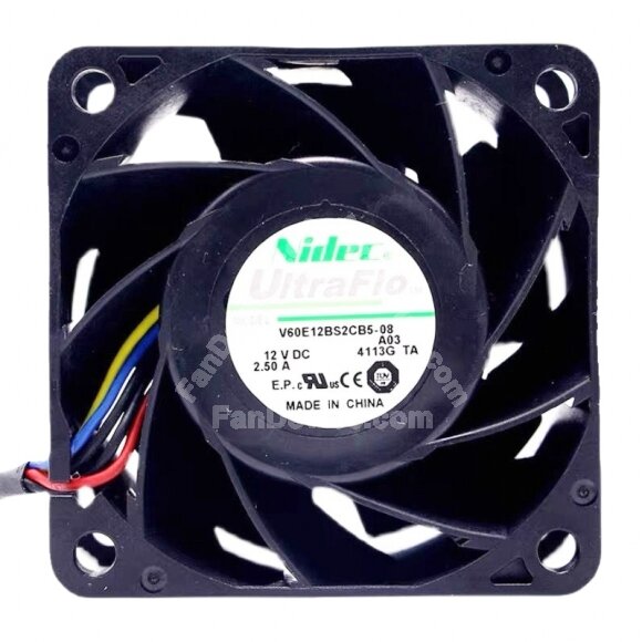 Nidec UltraFlo V60E12BS2CB5-08 DC 12V 2.50A 6038 Axial Cooling Fan