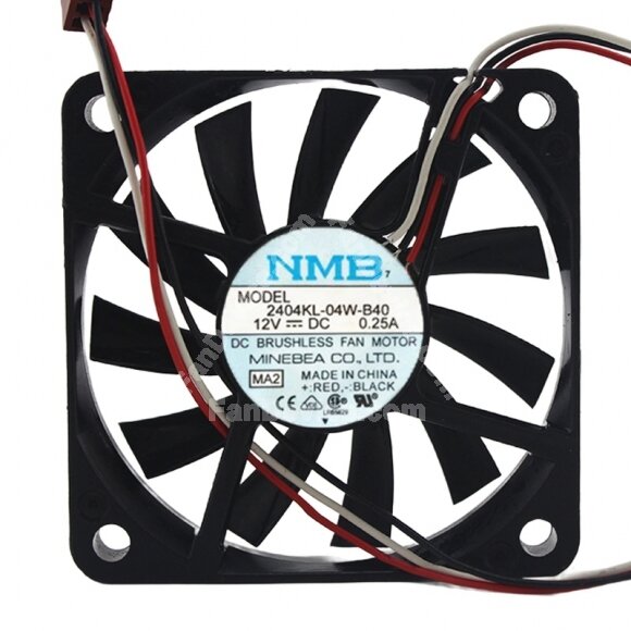 NMB 2404KL-04W-B40 DC 12V 0.25A 6010 Axial Brushless Cooling Fan