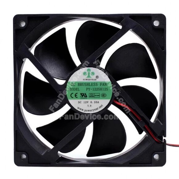 POWERYEAR PY-1225H12S DC 12V 0.35A 12025 Axial Brushless Cooling Fan