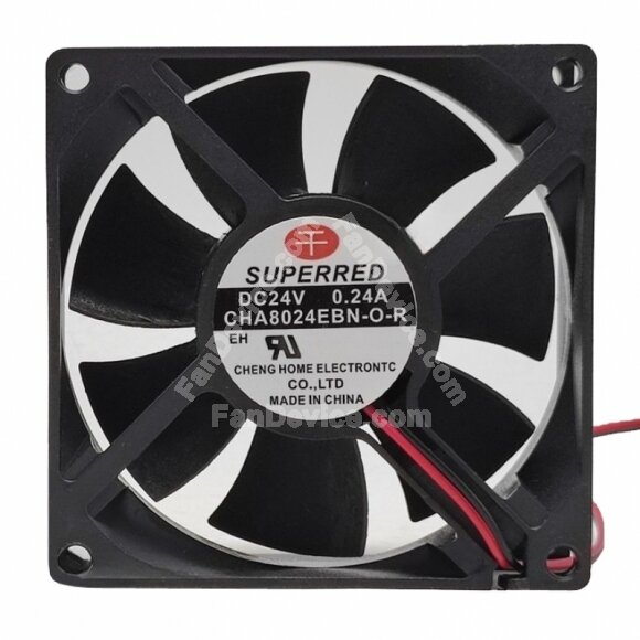 SuperRed CHA8024EBN-O-R DC 24V 0.24A 8025 Axial Cooling Fan