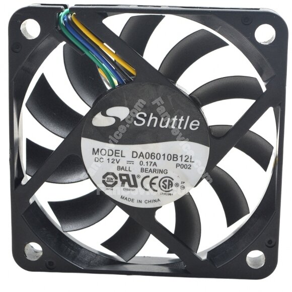 Shuttle DA06010B12L DC 12V 0.17A 6010 Axial Ball Bearing Cooling Fan