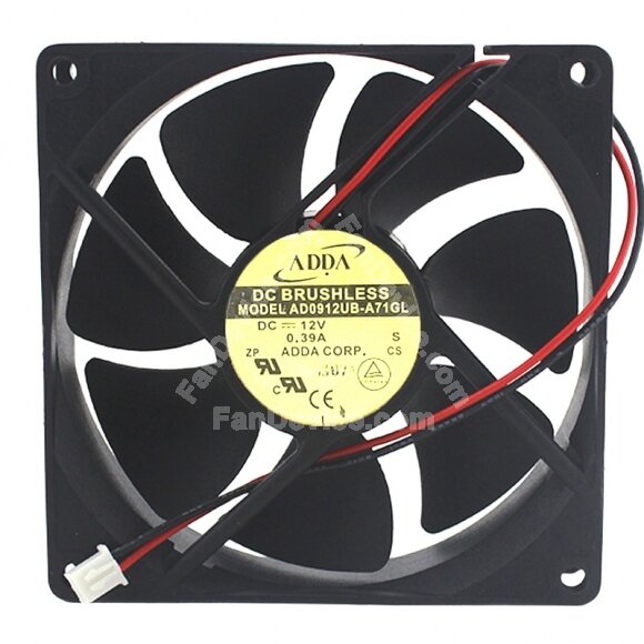 ADDA AD0912UB-A71GL DC 12V 0.39A 9225 Axial Brushless Cooling Fan